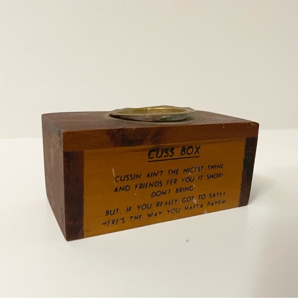Vintage Wooden Cuss Box Coin Bank Saskatchewan Canada - Picture 10 of 10